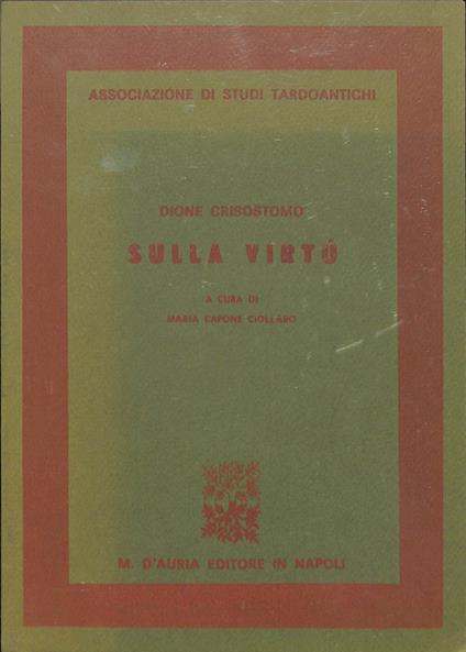 Dione Crisostomo sulla virtù - copertina