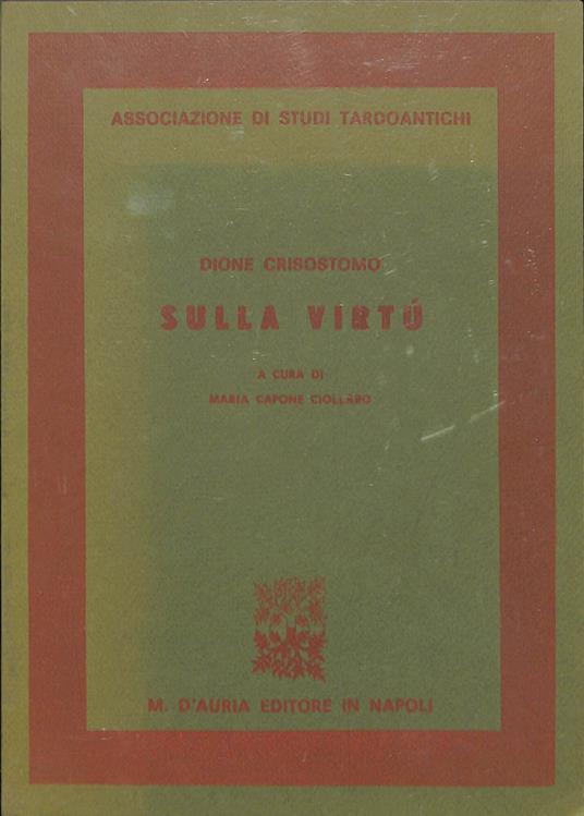 Dione Crisostomo sulla virtù - copertina