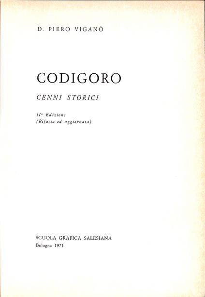Codigoro : cenni storici - copertina