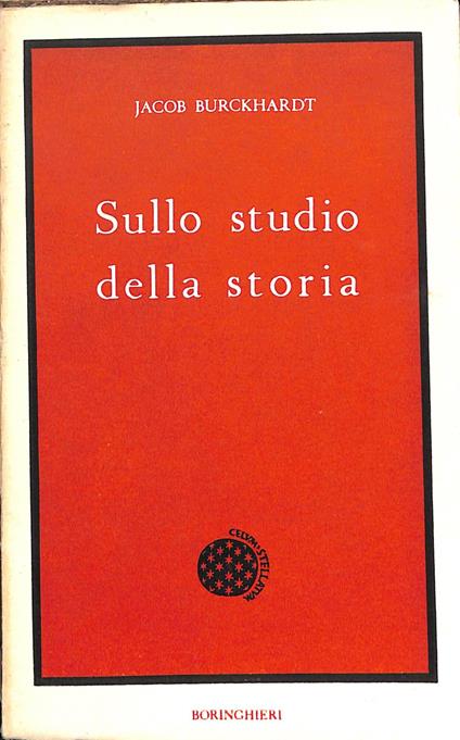 Sullo studio della storia - Jacob Burckhardt - copertina