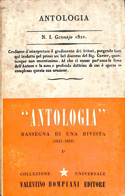 Antologia della Antologia (1821-1832) : rassegna di una rivista 1 - copertina