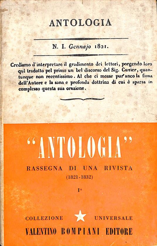 Antologia della Antologia (1821-1832) : rassegna di una rivista 1 - copertina