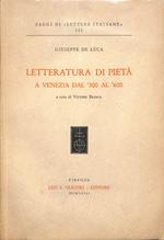 Letteratura di pieta a Venezia dal '300 al '600