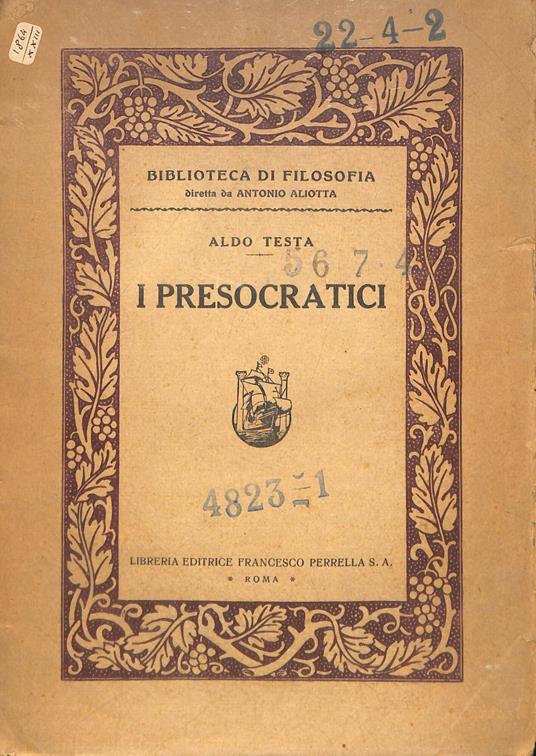 I presocratici - Aldo Testa - copertina
