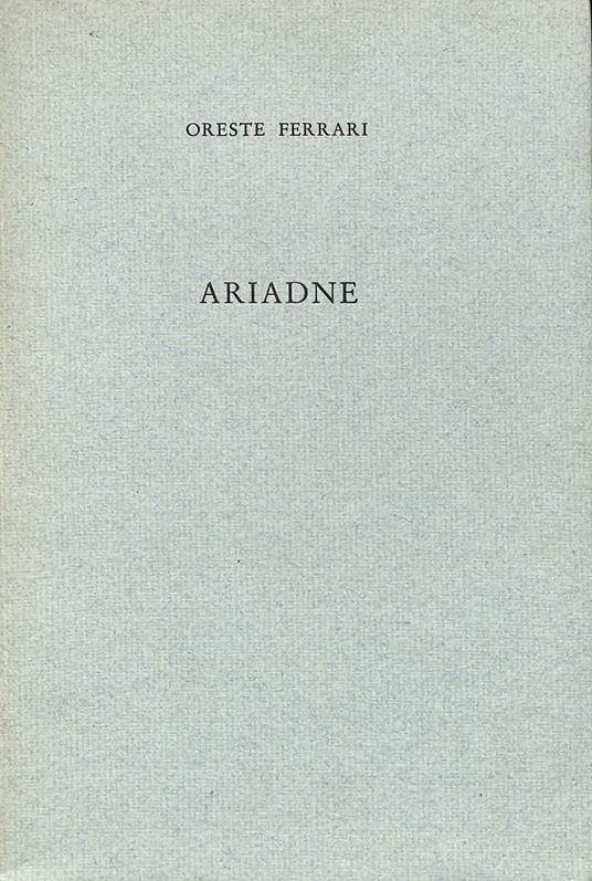 Ariadne - Oreste Ferrari - copertina