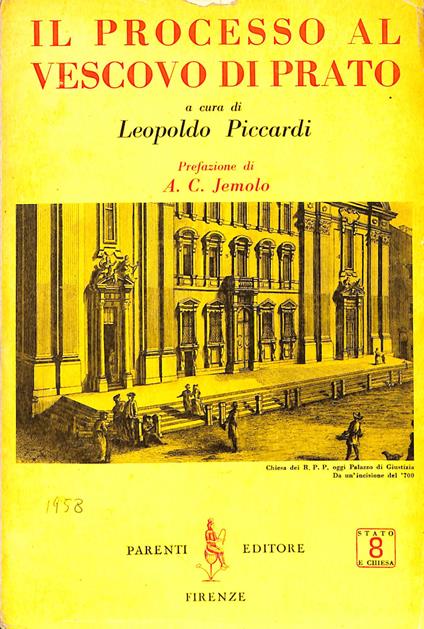 Processo al vescovo di Prato - Leopoldo Piccardi - copertina