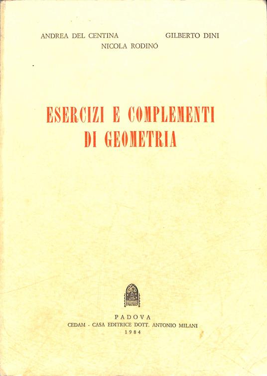 Esercizi e complementi di geometria - copertina