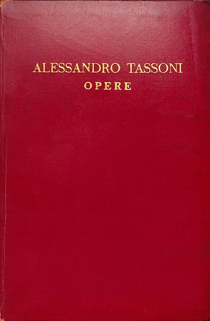 Opere - Alessandro Tassoni - copertina