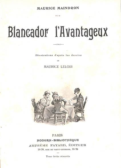 Blancador l'Avantageux - copertina