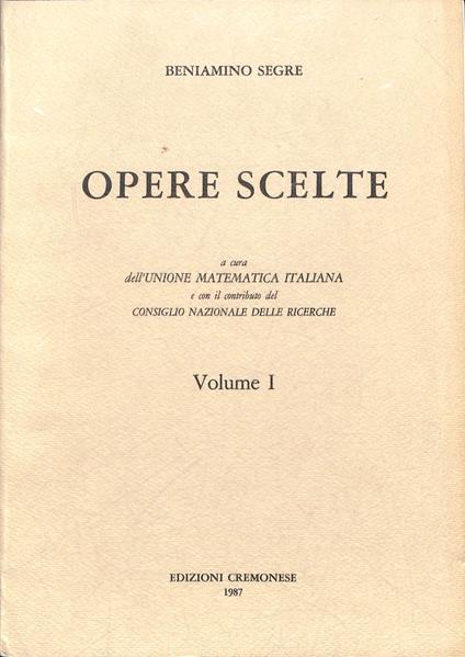 Opere scelte, volume I - copertina