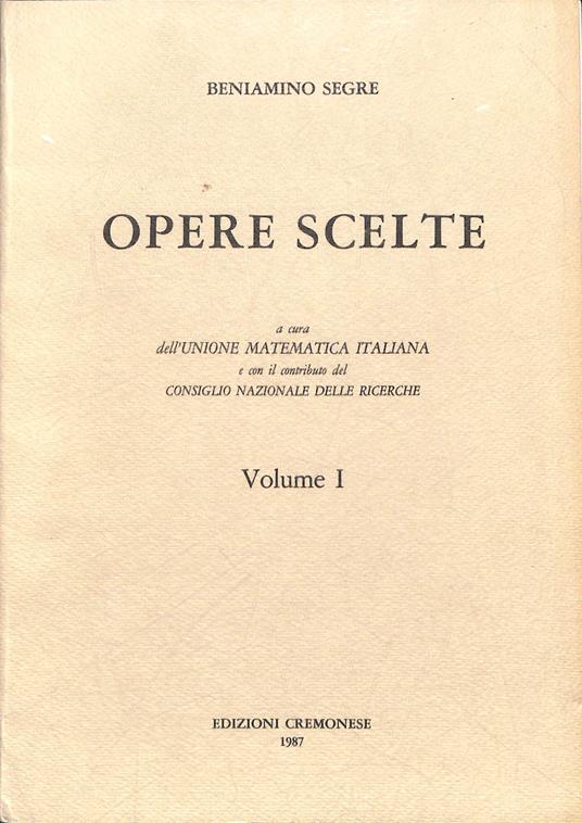 Opere scelte, volume I - copertina