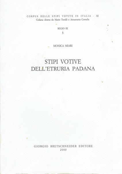 Stipi votive dell'etruria padana - copertina