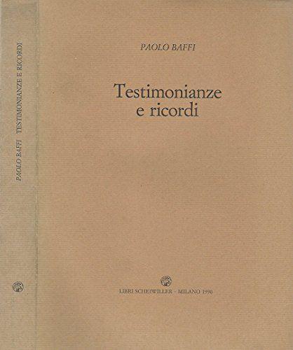Testimonianze e Ricordi - copertina