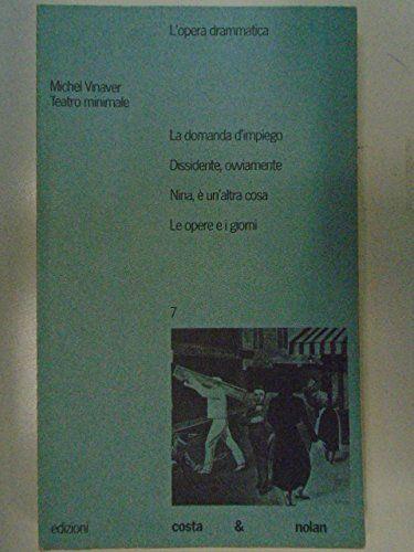 vinaver teatro minimale - copertina