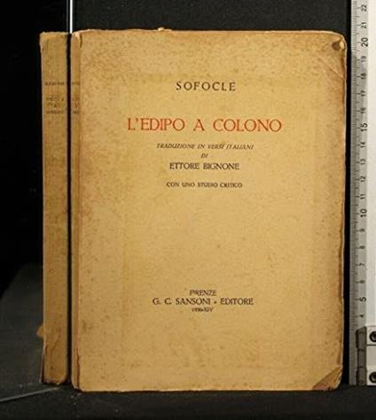 Edipo a Colono - copertina