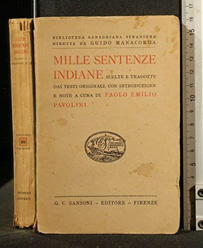 Mille sentenze indiane - copertina