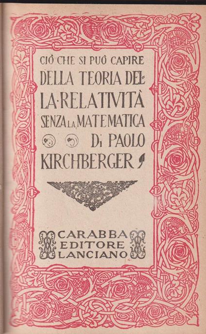 CIO' CHE SI PUO' CAPIRE DELLA TEORIA DELLA RELATIVITA' SENZA LA MATEMATICA - copertina