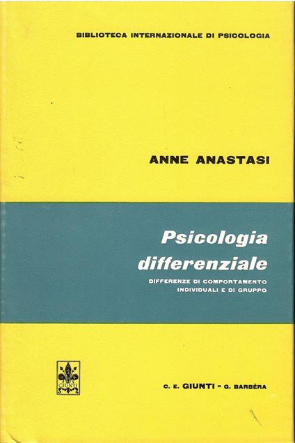PSICOLOGIA DIFFERENZIALE - copertina