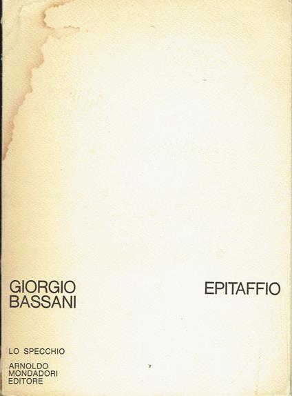 Bassani G. - EPITAFFIO - copertina