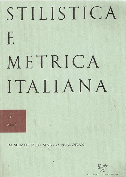 Stilistica e metrica italiana vol.13 - copertina