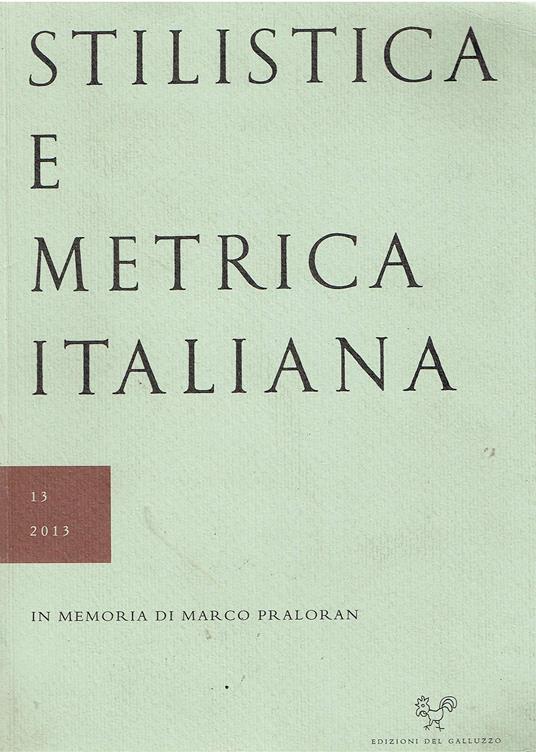 Stilistica e metrica italiana vol.13 - copertina