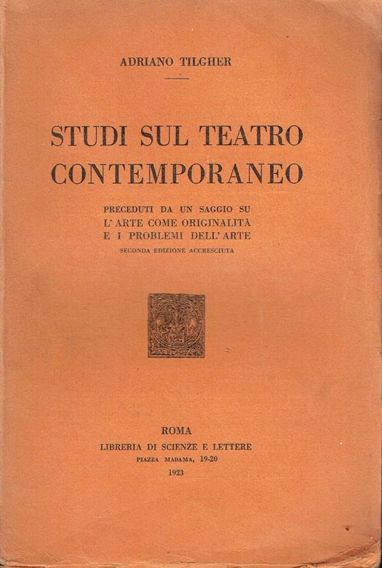 Studi Sul Teatro Contemporaneo - copertina