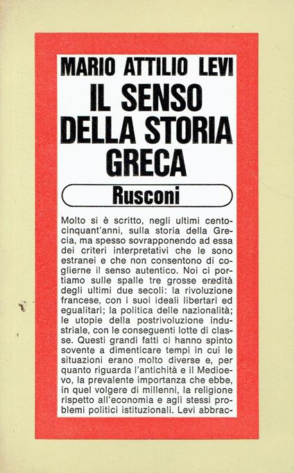 Il senso della storia greca - copertina