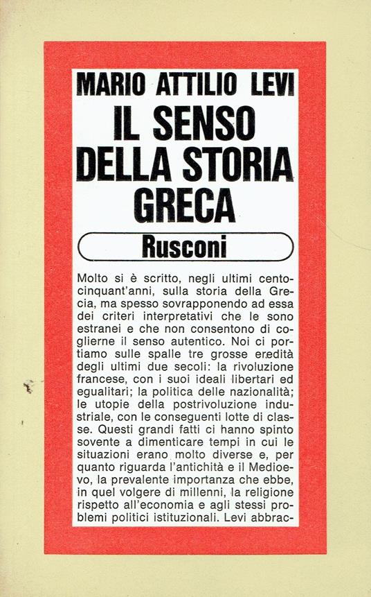 Il senso della storia greca - copertina