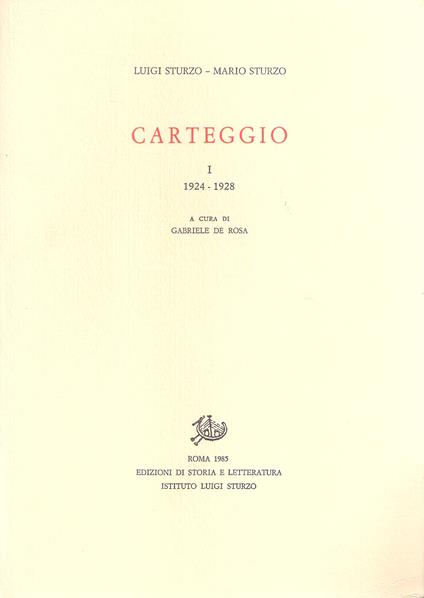 Carteggio 1924-1940 5 voll - Luigi Sturzo - copertina
