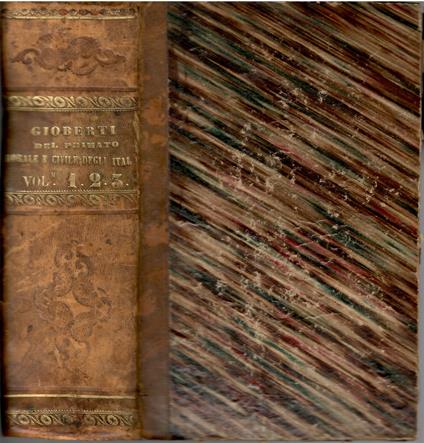 Del primato morale e civile degli italiani. 3 tomi - Vincenzo Gioberti - copertina