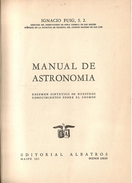 Manual de Astronomia - copertina
