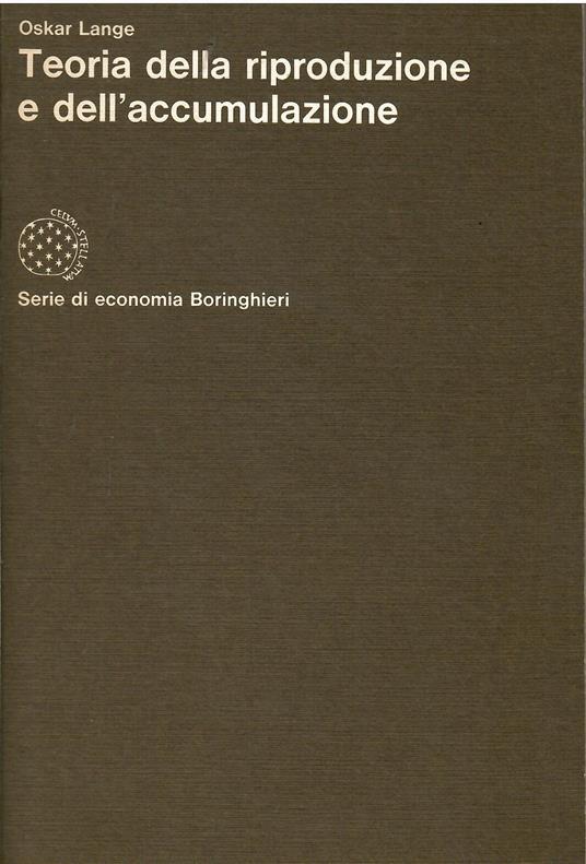 Teoria della riproduzione e dell'accumulazione - Oskar Lange - copertina