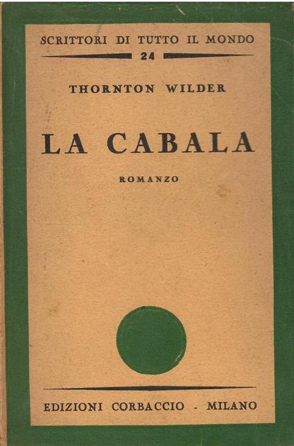 Cabala - Thornton Wilder - copertina