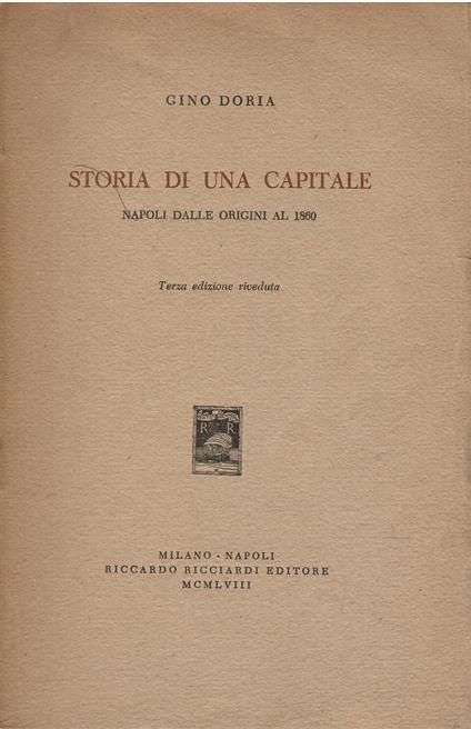 Storia Di Una Capitale - Gino Doria - copertina