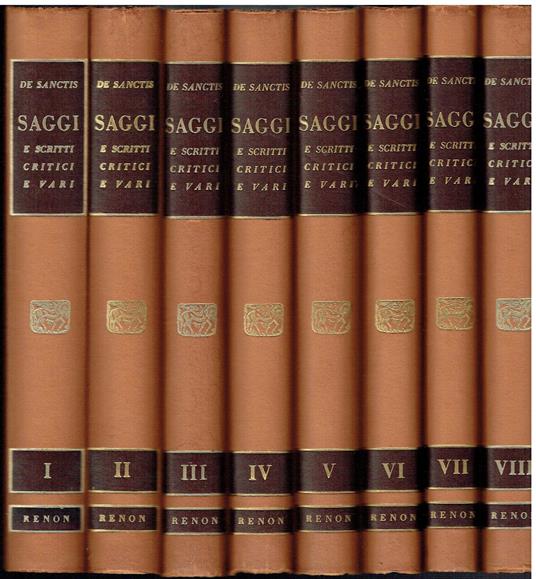 Saggi e scritti critici e vari. 8 Volumi - Francesco De Sanctis - copertina
