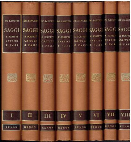 Saggi e scritti critici e vari. 8 Volumi - Francesco De Sanctis - copertina
