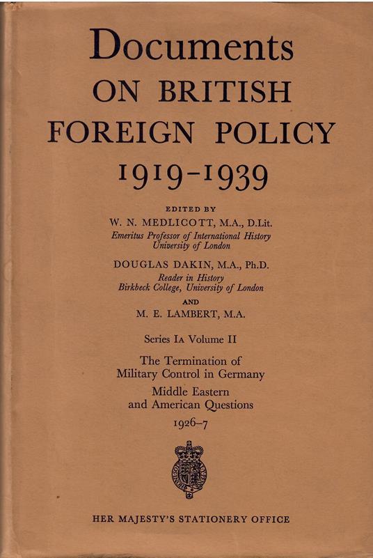 Documents on British Foreign Policy 1919-1939. Series IA, Vol. II - copertina