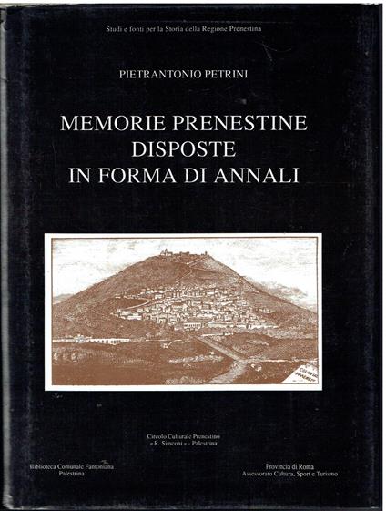 Memorie prenestine disposte in forma di annali - copertina