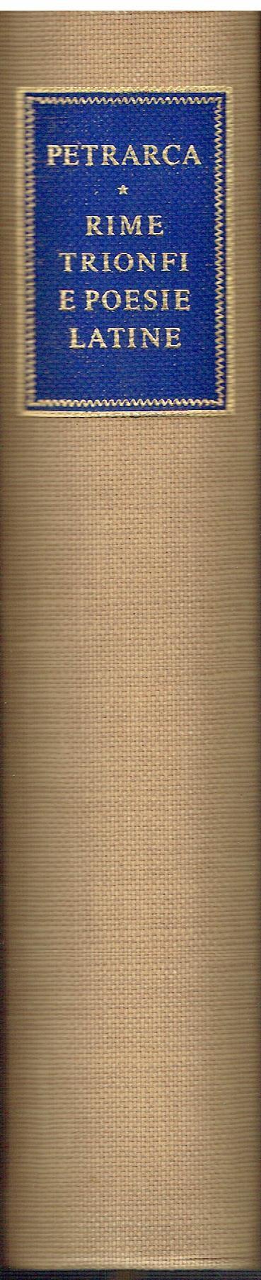 Rime. Trionfi e poesie latine - Francesco Petrarca - copertina