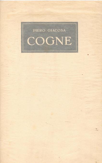 Cogne - Pietro Giacosa - copertina