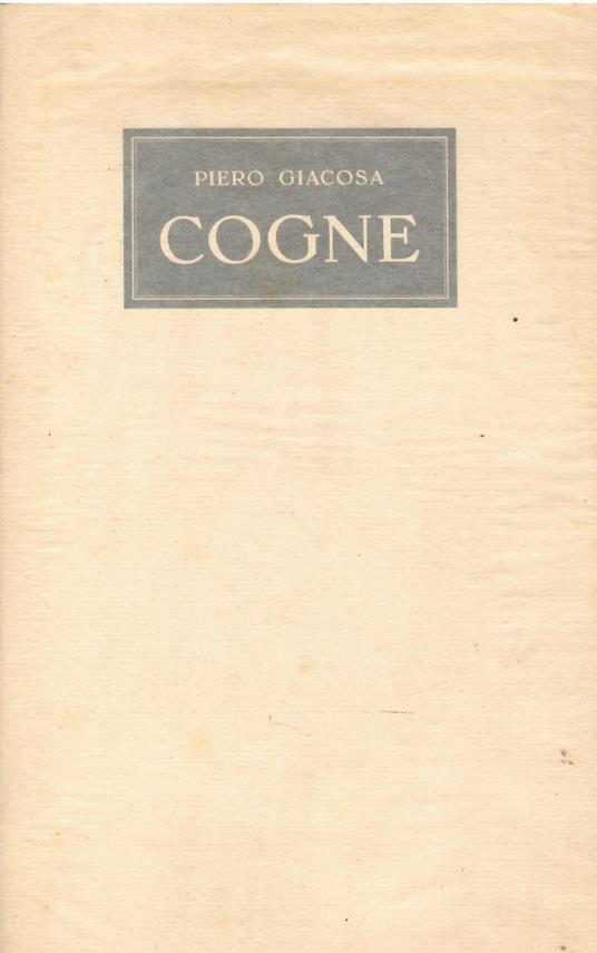 Cogne - Pietro Giacosa - copertina