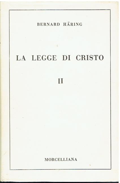 La legge di Cristo Libro secondo Morale speciale - copertina