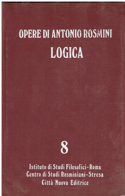 Logica - 8 - Antonio Rosmini - copertina