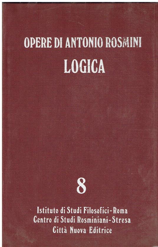 Logica - 8 - Antonio Rosmini - copertina