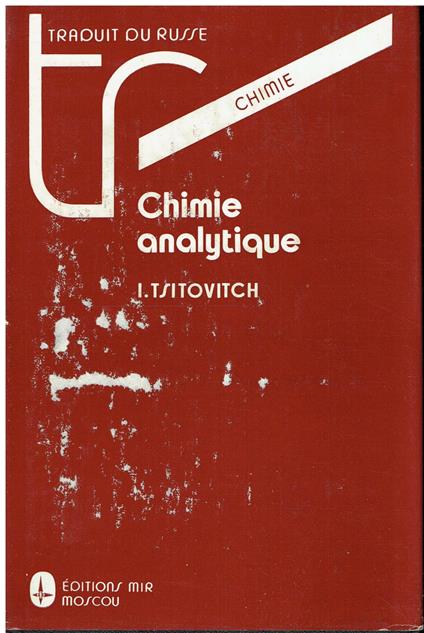 Chimie analytique - copertina