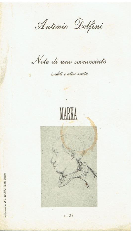 Note di uno sconosciuto - Antonio Delfini - copertina