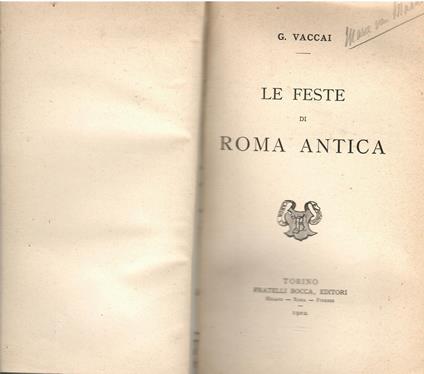 Le Feste di Roma Antica - copertina