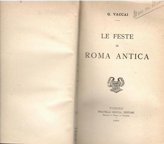 Le Feste di Roma Antica - copertina