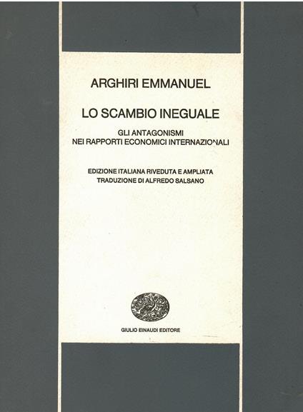 Lo scambio ineguale - Emmanuel Arghiri - copertina