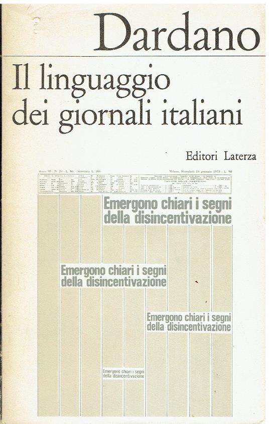Il linguaggio dei giornali italiani - Maurizio Dardano - copertina